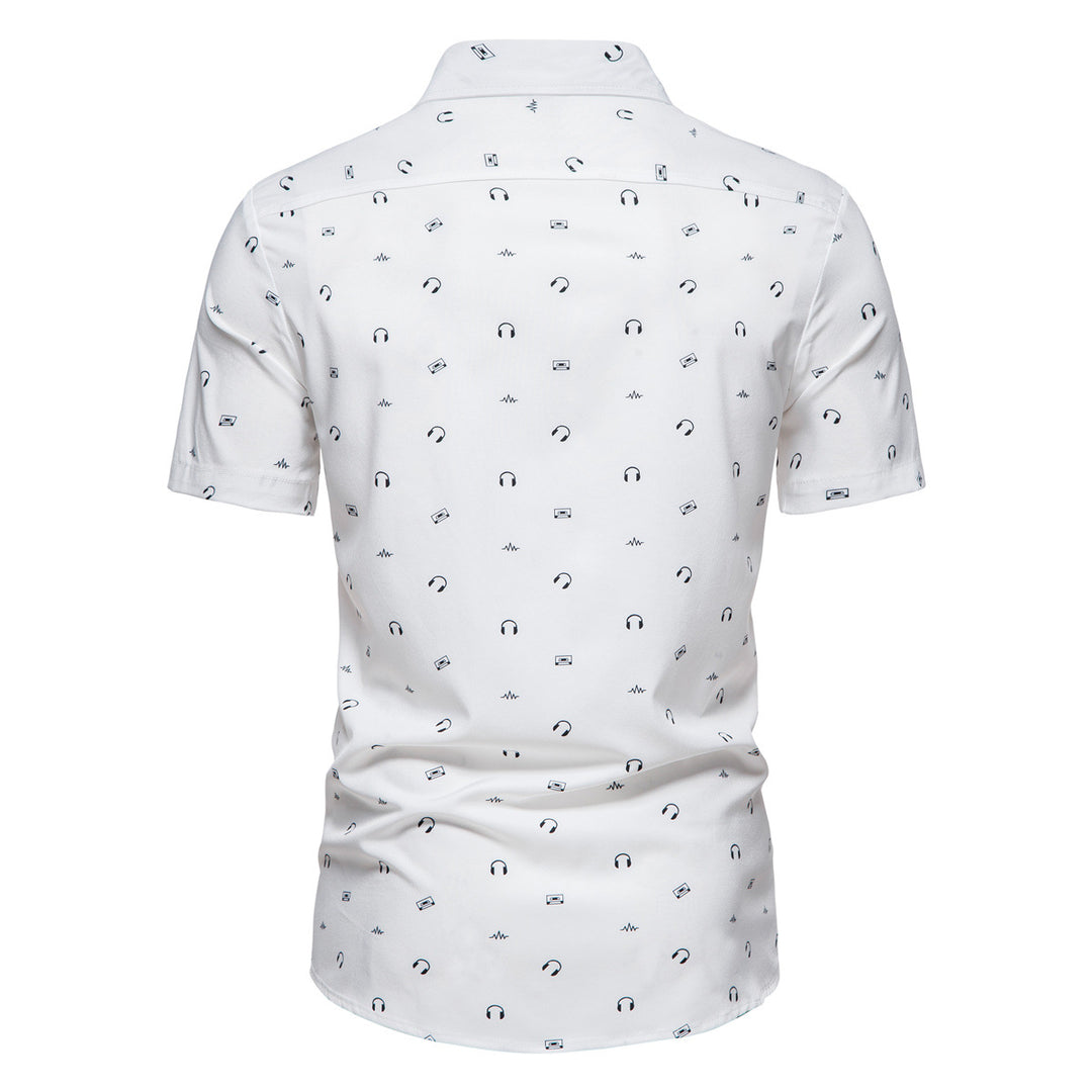 Herren Kurzarmhemd mit geometrischem Druck R&B