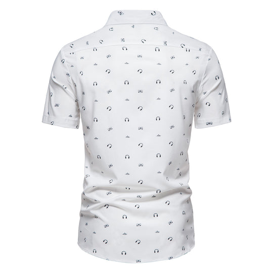 Herren Kurzarmhemd mit geometrischem Druck R&B
