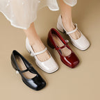Damen Elegante Ballerinas mit modischem Riemen und funkelnder Schnallenverzierung