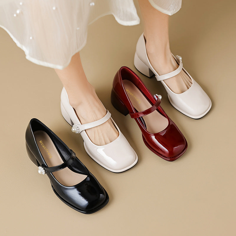Damen Elegante Ballerinas mit modischem Riemen und funkelnder Schnallenverzierung