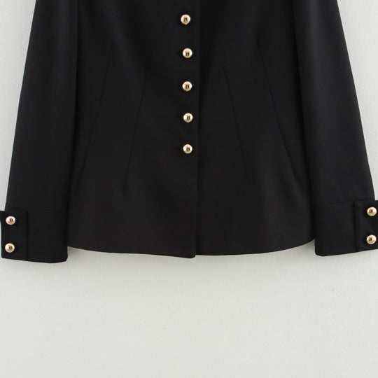 Damen elegante Kurzjacke mit dekorativen Knöpfen R&B