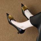 Damen elegante spitze Pumps mit modischem Absatz R&B