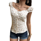 Damen Blusenshirt mit floralem Design und Rüschendetails R&B