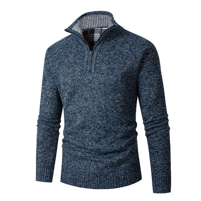 Herren Pullover mit hohem Kragen und praktischen Reißverschluss R&B
