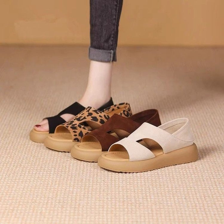 Damen modische und bequeme Plateau-Sandalen mit verstellbarem Riemen