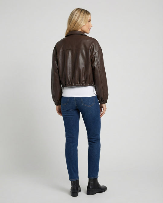 Damen kurz geschnittene Hemdjacke mit Kapuze, großen Pattentaschen und Kordelzugsaum R&B