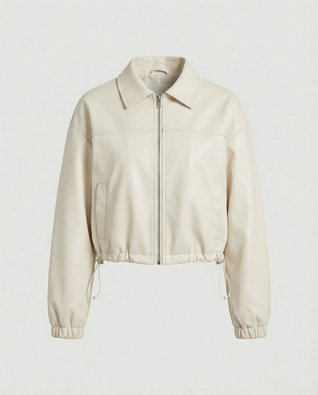 Damen kurz geschnittene Hemdjacke mit Kapuze, großen Pattentaschen und Kordelzugsaum R&B