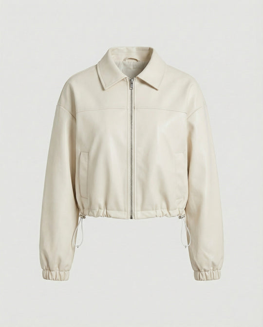 Damen kurz geschnittene Hemdjacke mit Kapuze, großen Pattentaschen und Kordelzugsaum R&B