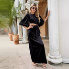 Damen elegantes Maxikleid mit stylischem Knotendetail R&B