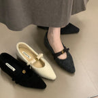 Damen elegante Ballerinas mit dekorativem Schleifenakzent und weichem Innenfutter R&B