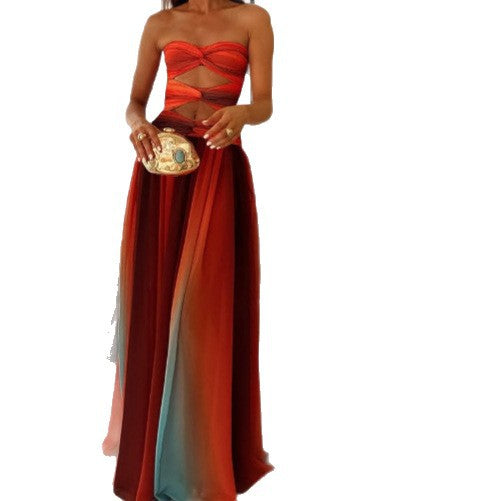 Damen Wickelkleid mit asymmetrischem Saum und verführerischem Schlitz R&B