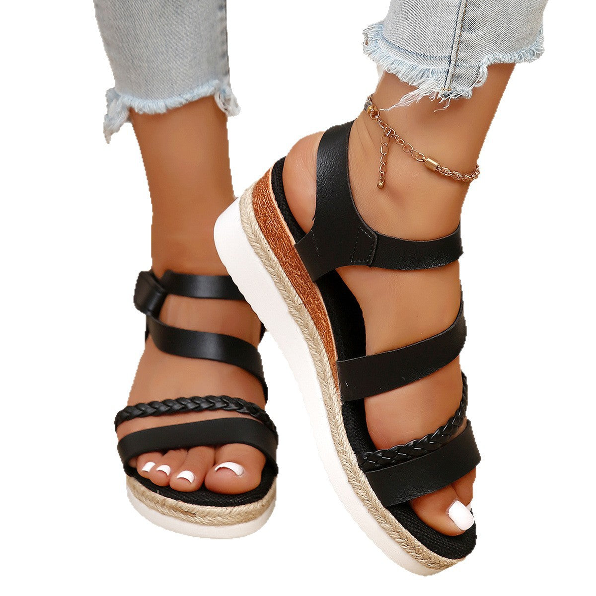 Damen Sportliche Sandalen mit geflochtenem Riemendesign und luftiger Sohle R&B