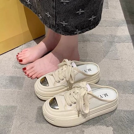 Damen modische Plateausneaker mit atmungsaktiver Oberflächenstruktur und robustem Sohlenprofil R&B
