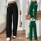 Damen Weit geschnittene Hose mit eleganter Knopfdetail R&B