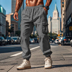Herren Cargo-Jogginghose mit verstellbarem Kordelzug und mehreren Seitentaschen R&B