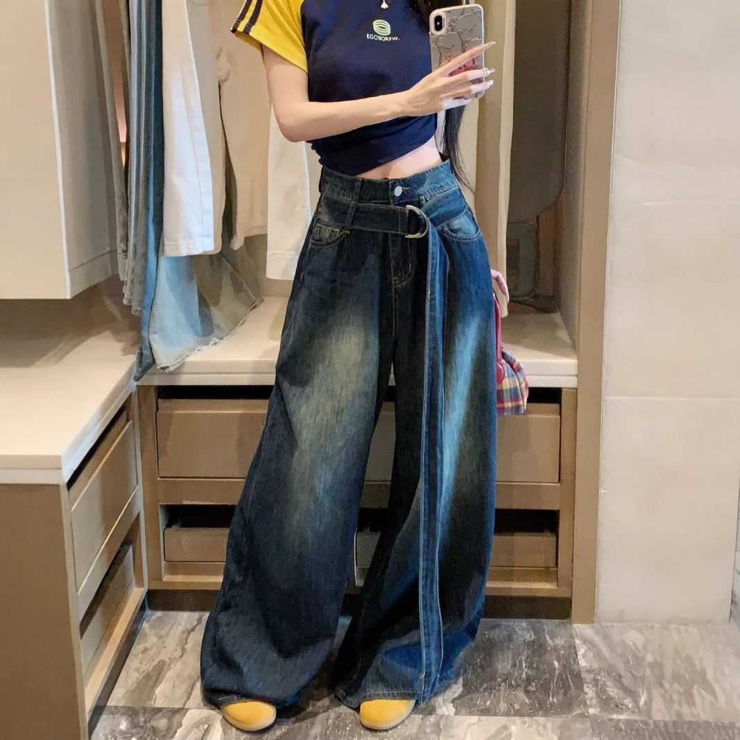Damen Weite Denim-Hose mit modischem Schnitt R&B