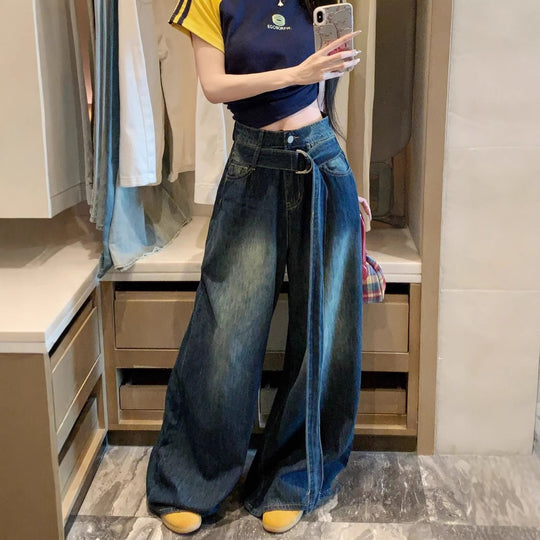 Damen Weite Denim-Hose mit modischem Schnitt R&B