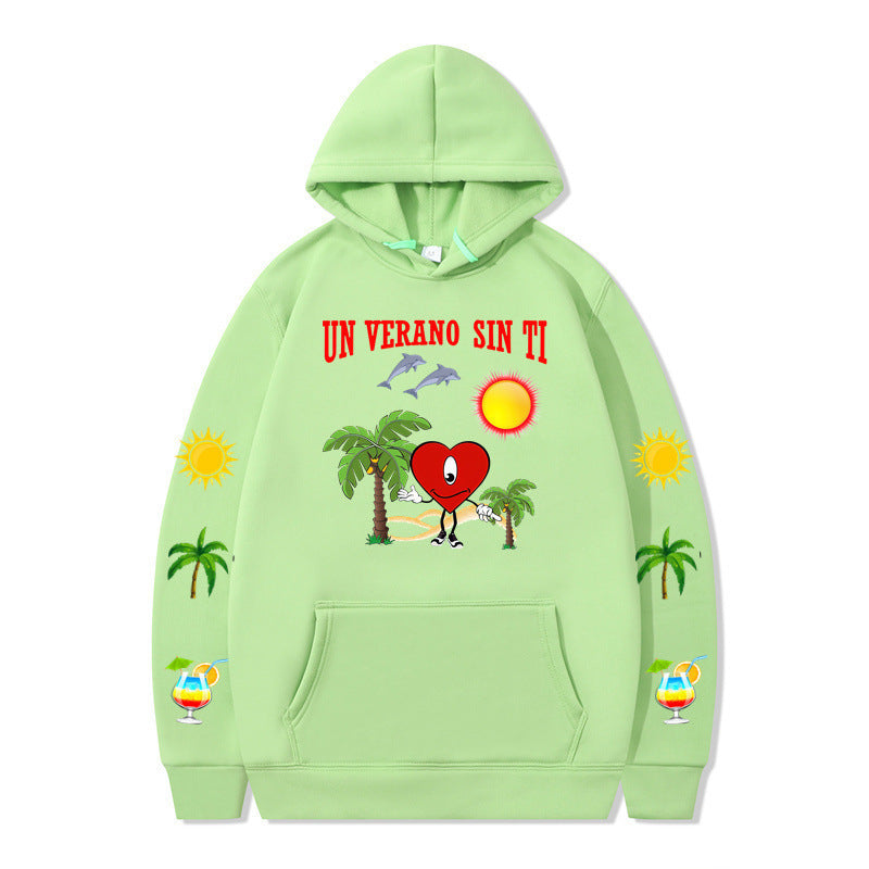 Damen Kapuzenpullover mit lebhaftem Sommermotiv und bequemer Passform R&B