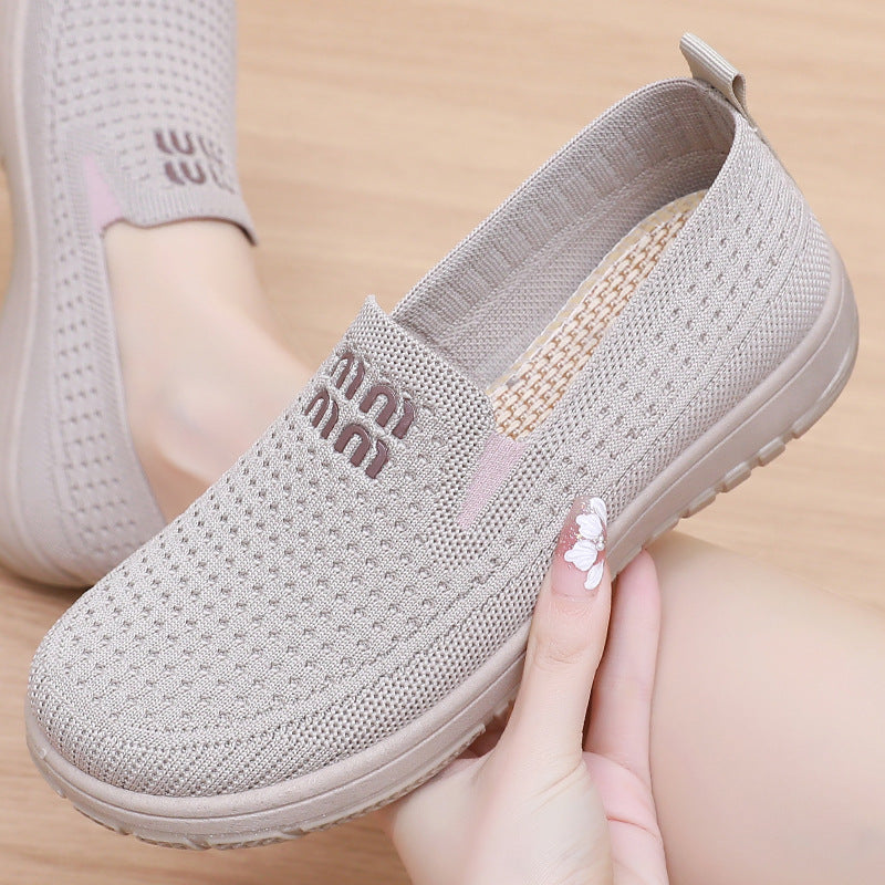 Damen Atmungsaktive Freizeit Slip-On Sneakers mit elastischem Obermaterial