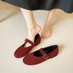 Damen Ballerinas mit elegantem Riemchen und modischer Schnallenapplikation