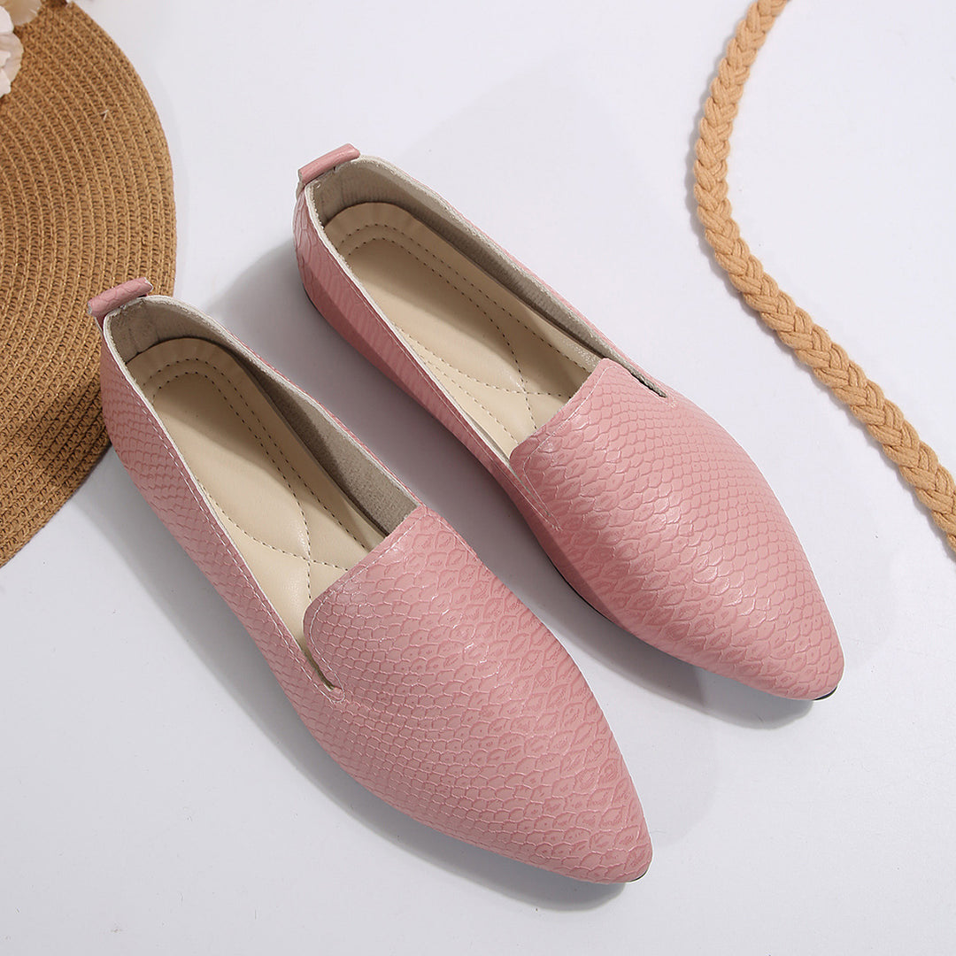 Damen Mokassin-Schuhe mit eleganter reptilartiger Optik und komfortablem Fußbett R&B