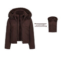 Damen Wendejacke mit abnehmbarer Kapuze und Kunstfell von