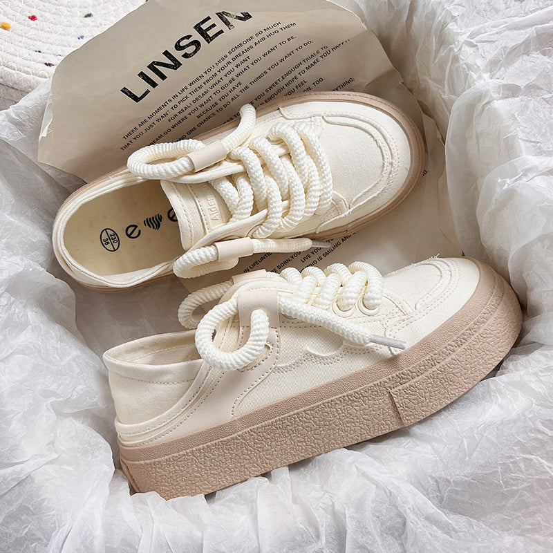 Damen Komfortable Sneakers aus robustem Canvas mit dickem Sohlenprofil R&B