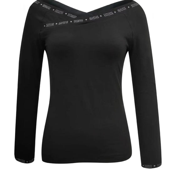 Damen Elegantes Oberteil mit schulterfreiem Design und funkelnden Strassdetails R&B