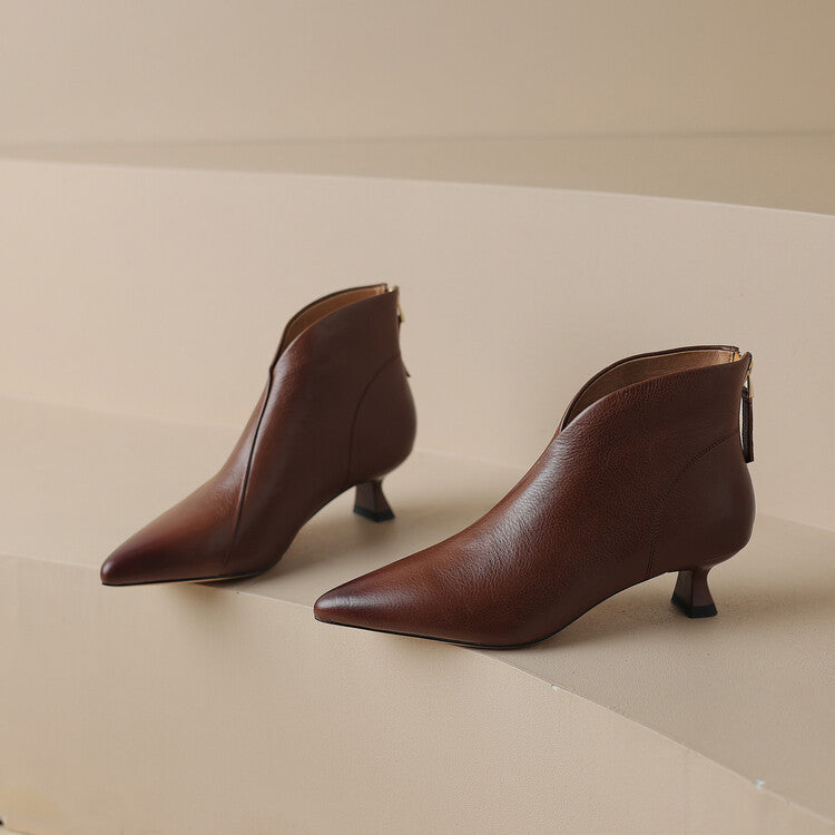 Damen nan spitze knöchelhohe Stiefelette mit niedrigem Pfennigabsatz und seitlichem Reißverschluss R&B