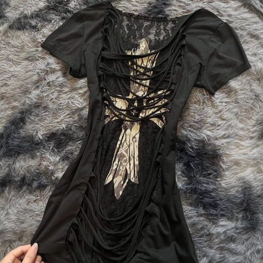 Damen Trendiges T-Shirt mit kreativen Grafiken R&B