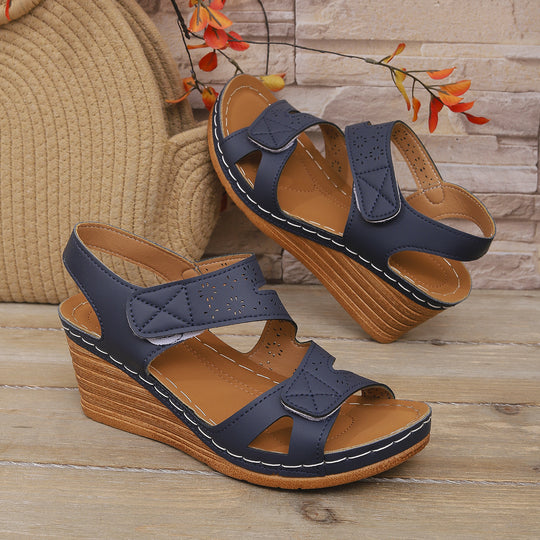 Damen Komfortable und elegante Keil-Sandalen mit verstellbaren Riemen R&B
