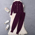 Damen elegantes Strickanzug-Set mit Knopfdétails R&B