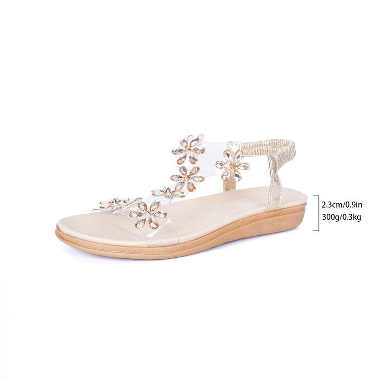 Damen elegante Sandalen mit funkelndem Schmetterlingsdesign R&B