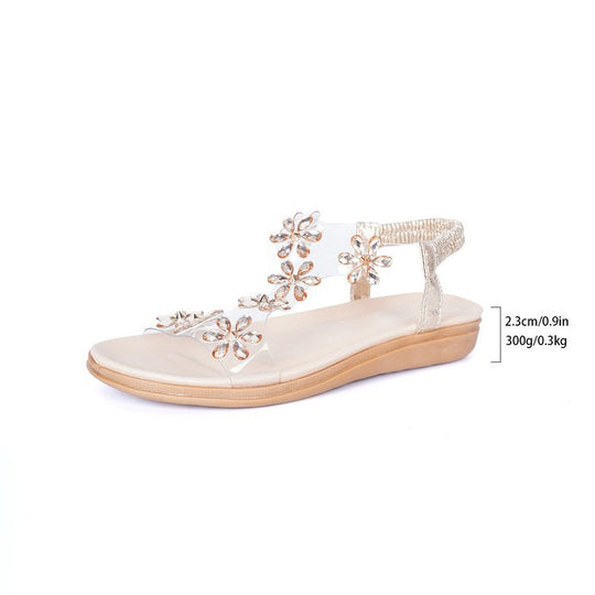 Damen elegante Sandalen mit funkelndem Schmetterlingsdesign R&B