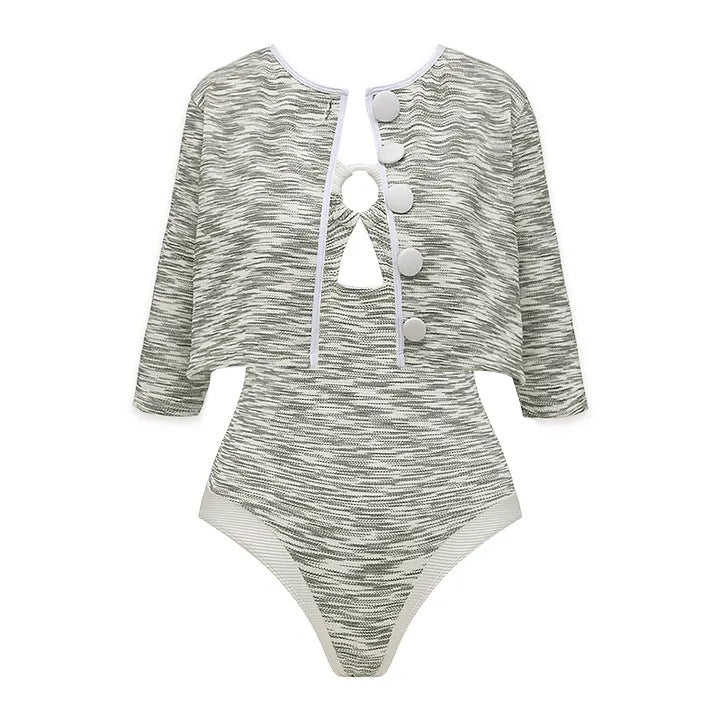 Damen Bikini-Set mit hochtailliertem Höschen und modischem Oberteil R&B