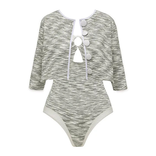 Damen Bikini-Set mit hochtailliertem Höschen und modischem Oberteil R&B
