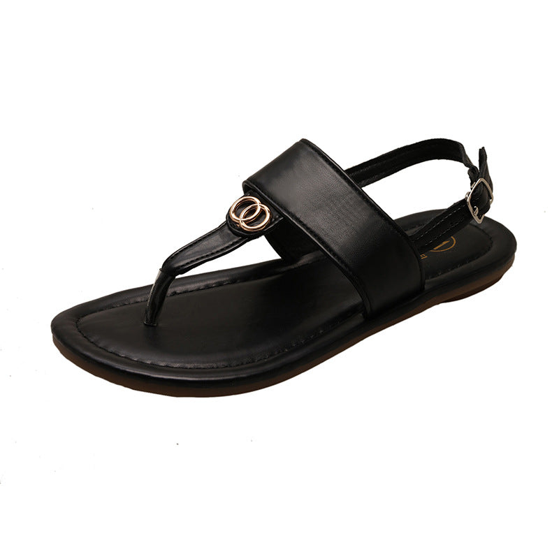 Damen Zehentrenner-Sandalen mit modischem Riemendesign und verstellbarem Riemen R&B