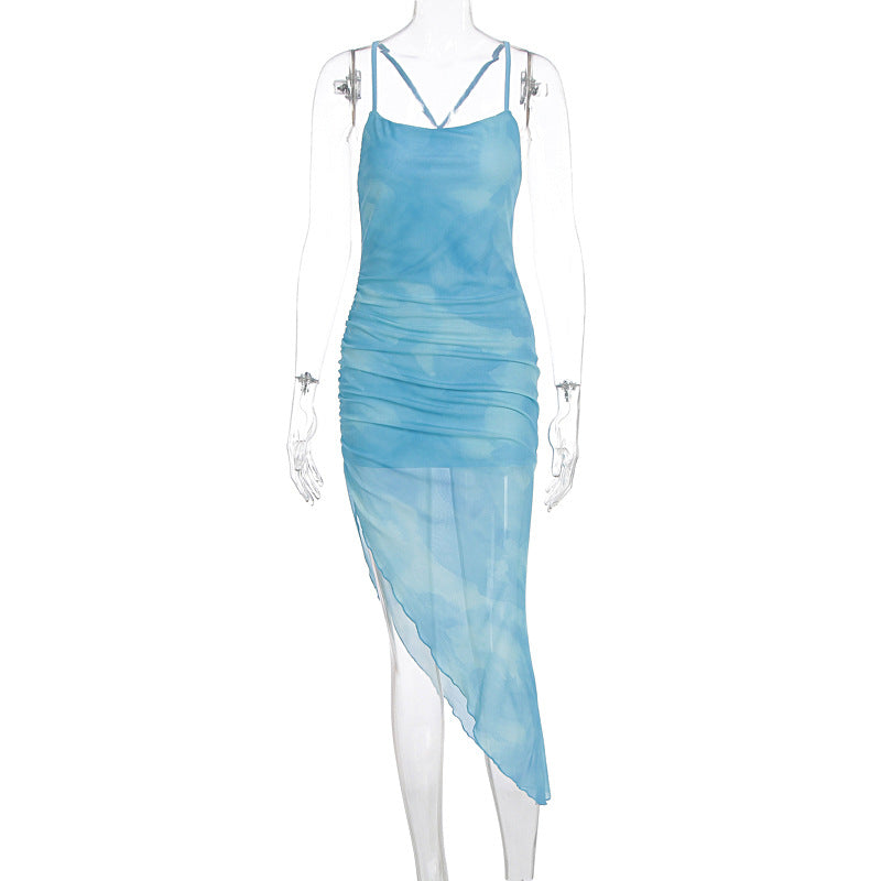 Damen Wickelkleid mit asymmetrischem Schnitt und raffinierten Rüschendetails R&B