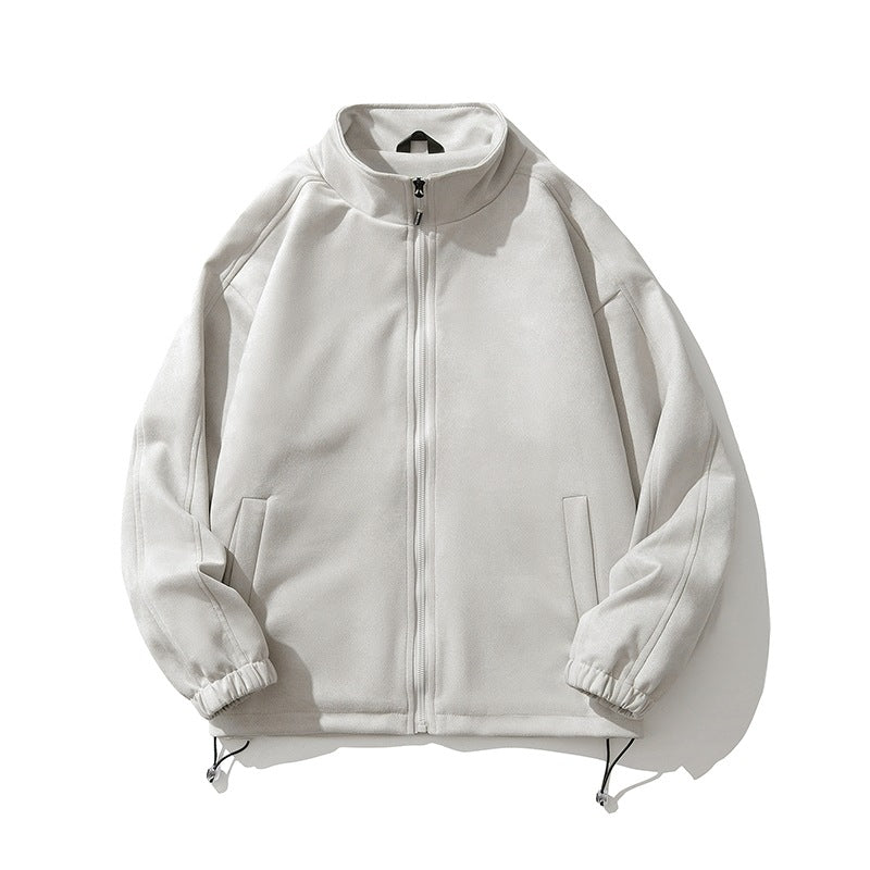 Damen sportliche Fleece-Jacke mit hohem Kragen und seitlichen Reißverschlusstaschen R&B