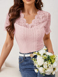 Damen Spitzen Bluse mit romantischen Details R&B