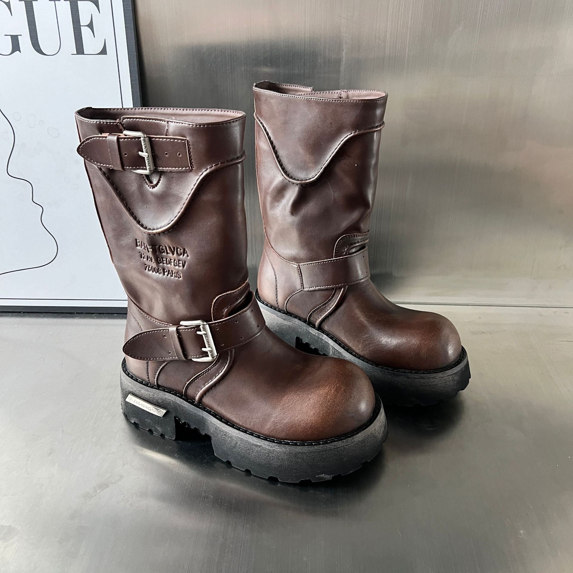 Damen modische Stiefel mit markantem Design und robustem Profil R&B