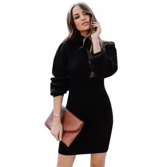 Damen Strickkleid im modernen Rippdesign R&B