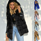 Damen Fleece-Weste mit Kapuze
