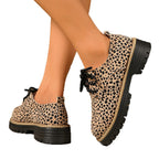 Damen Mode Schnürschuhe mit trendigem Animal-Print und rutschfester Sohle R&B