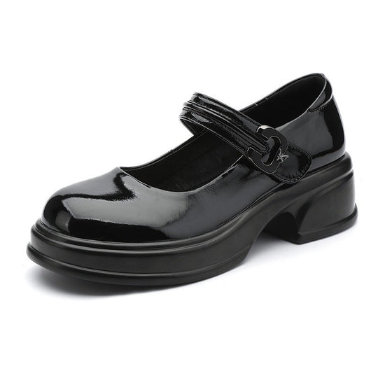 Damen Mary Jane Schuhe mit modischem Schnallenakzent und komfortablem Blockabsatz R&B