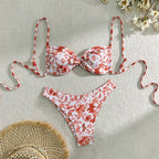 Damen Triangel-Bikini mit floralem Design und verstellbaren Trägern R&B