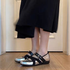 Damen elegante Ballerinas mit R&Brnem Riemchen-Design R&B