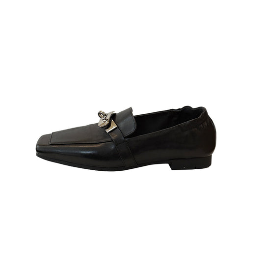 Damen Elegante Mokassins mit modischem Metallverschluss und hochwertiger Leder-Oberfläche R&B