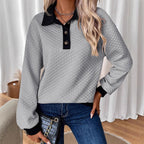 Damen stylischer und bequemer Sweatshirt mit Kragen R&B