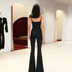 Damen eleganter Jumpsuit mit raffiniertem Schnitt und weitem Bein R&B